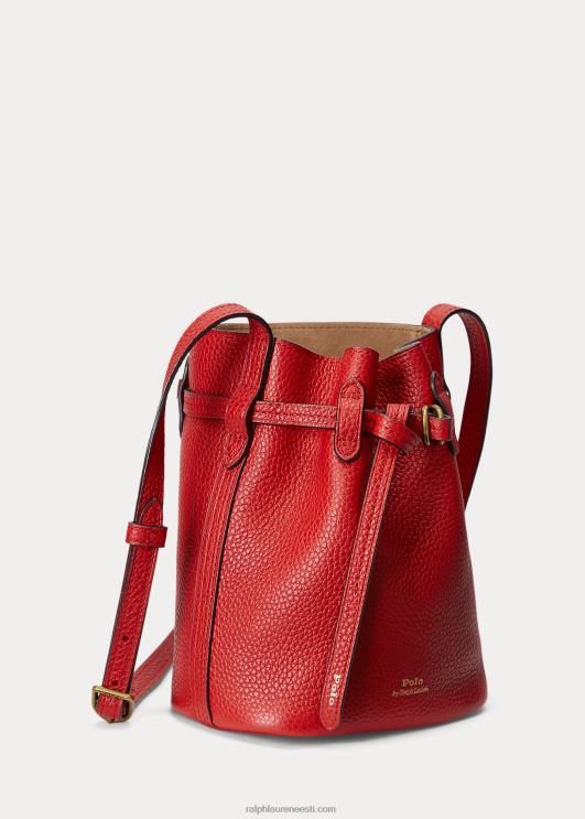 Ralph Lauren naised nahast väike bellport ämbrikott PR0V5201 rubiin