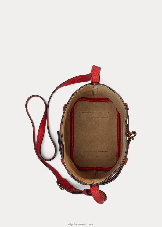 Ralph Lauren naised nahast väike bellport ämbrikott PR0V5201 rubiin