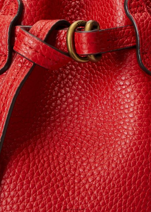 Ralph Lauren naised nahast väike bellport ämbrikott PR0V5201 rubiin