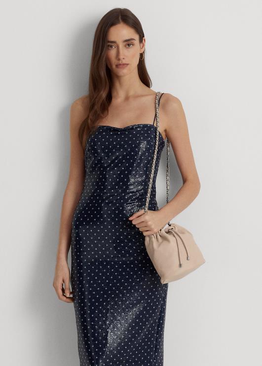 Ralph Lauren naised pestud nahast keskmine emmi kott PR0V5365 heleroosa