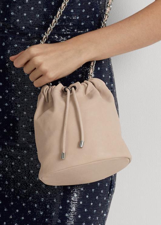 Ralph Lauren naised pestud nahast keskmine emmi kott PR0V5365 heleroosa