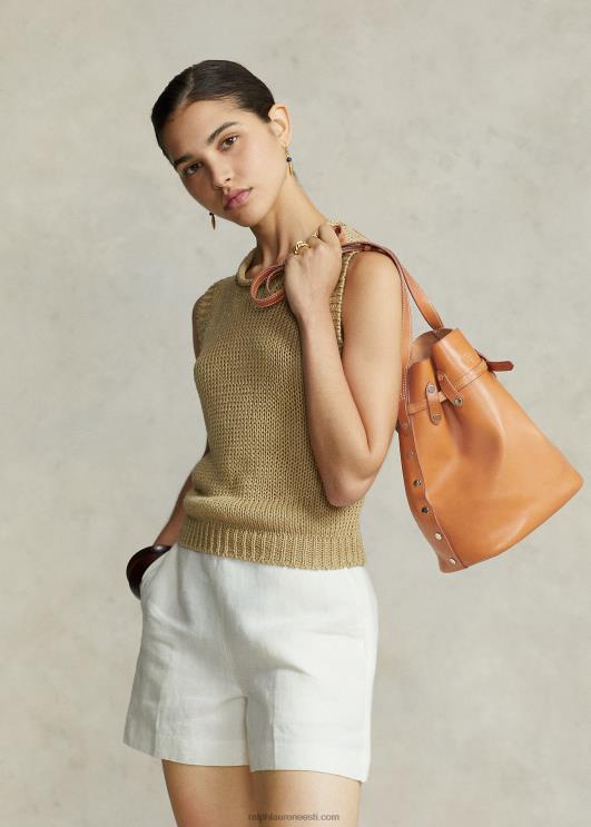 Ralph Lauren naised stud vachetta suur bellport koppkott PR0V5203 loomulik