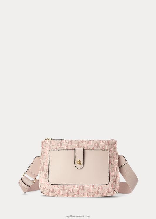 Ralph Lauren naised kaetud lõuendist keskmise jamey crossbody kott PR0V5391 heleroosa