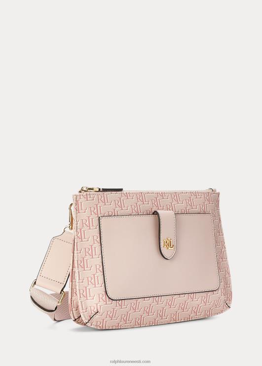 Ralph Lauren naised kaetud lõuendist keskmise jamey crossbody kott PR0V5391 heleroosa