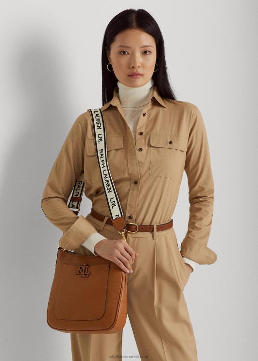 Ralph Lauren naised kiviklibuga nahast suur ristkorpus PR0V5403 tan