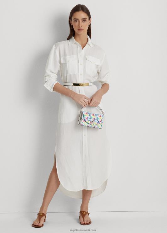 Ralph Lauren naised logoga nahast väike tayler crossbody kott PR0V5337 mutli logo/valge