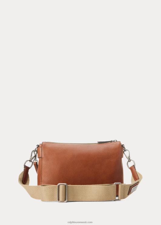 Ralph Lauren naised naastud nahast keskmine noa crossbody PR0V5442 tan