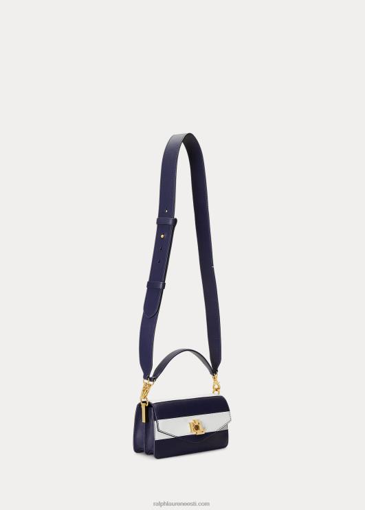Ralph Lauren naised nahast väike tayler crossbody kott PR0V5450 rafineeritud mere-/valge triip