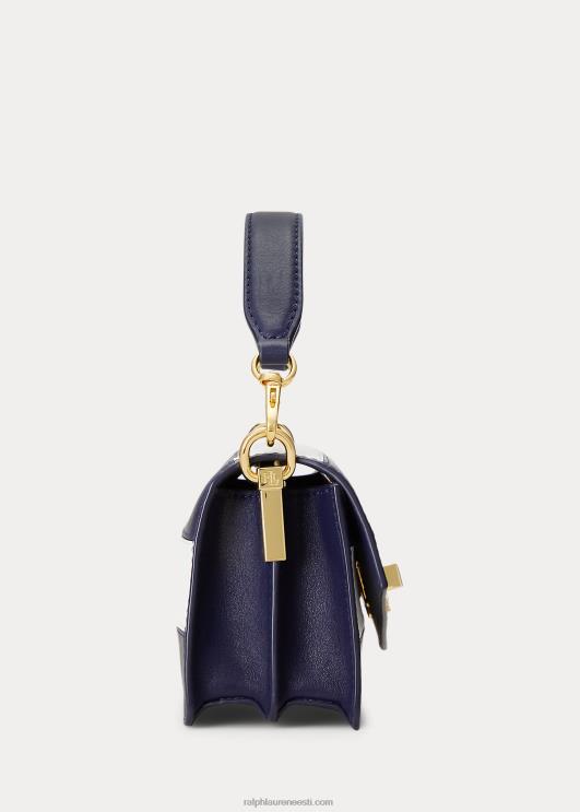 Ralph Lauren naised nahast väike tayler crossbody kott PR0V5450 rafineeritud mere-/valge triip