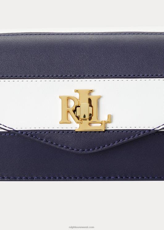 Ralph Lauren naised nahast väike tayler crossbody kott PR0V5450 rafineeritud mere-/valge triip