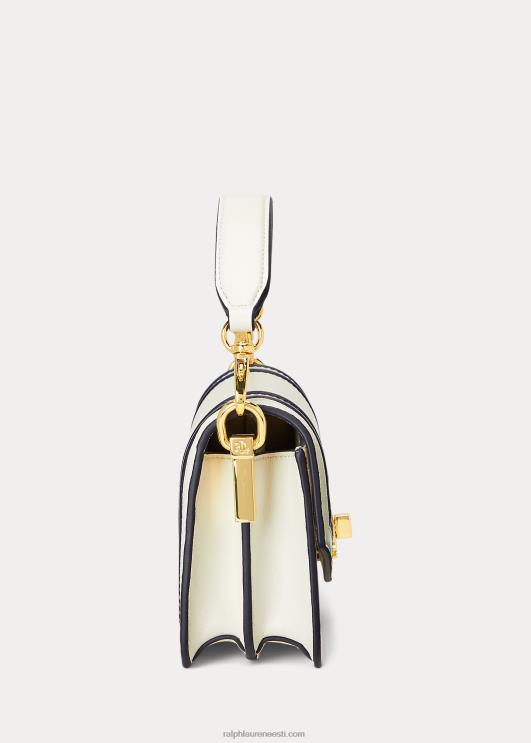 Ralph Lauren naised nappa nahast väike tayler crossbody kott PR0V5163 vanilje/rafineeritud merevägi