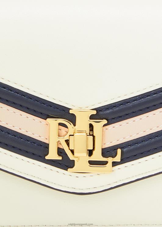 Ralph Lauren naised nappa nahast väike tayler crossbody kott PR0V5163 vanilje/rafineeritud merevägi