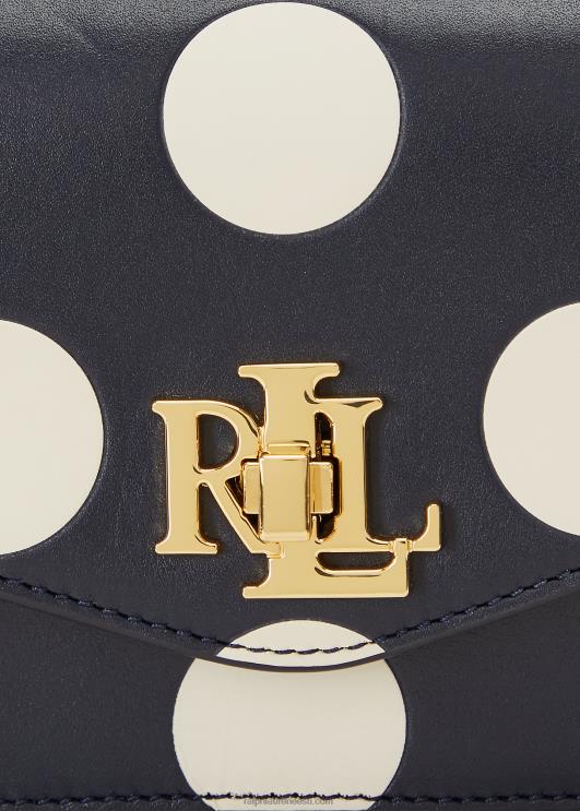 Ralph Lauren naised täpiline väike tayler crossbody kott PR0V5334 rafineeritud merevägi/vanilje