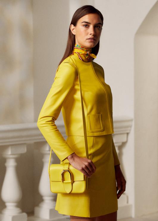 Ralph Lauren naised vasikanahast welingtoni crossbody kott PR0V5263 kanaari kollane