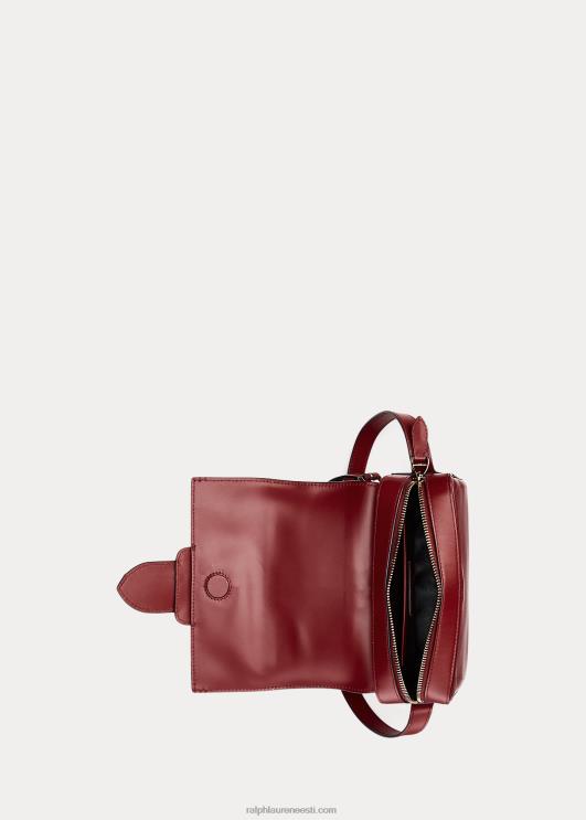 Ralph Lauren naised vasikanahast welingtoni crossbody kott PR0V5265 sügav punane