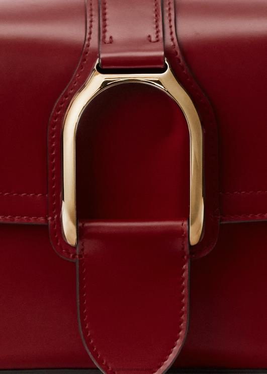 Ralph Lauren naised vasikanahast welingtoni crossbody kott PR0V5265 sügav punane