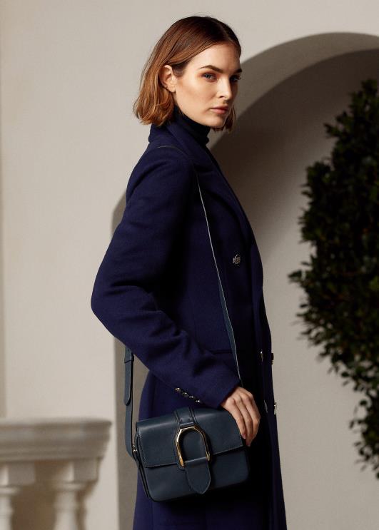 Ralph Lauren naised vasikanahast welingtoni crossbody kott PR0V5267 merelaevastik