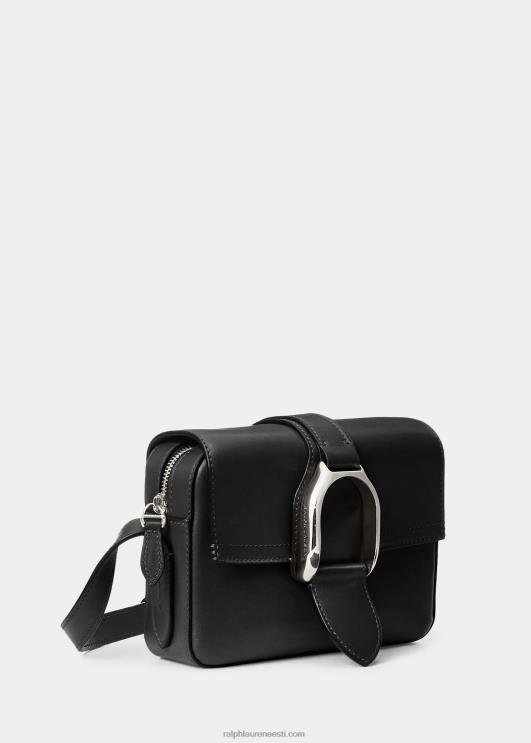 Ralph Lauren naised vasikanahast welingtoni crossbody kott PR0V5268 must
