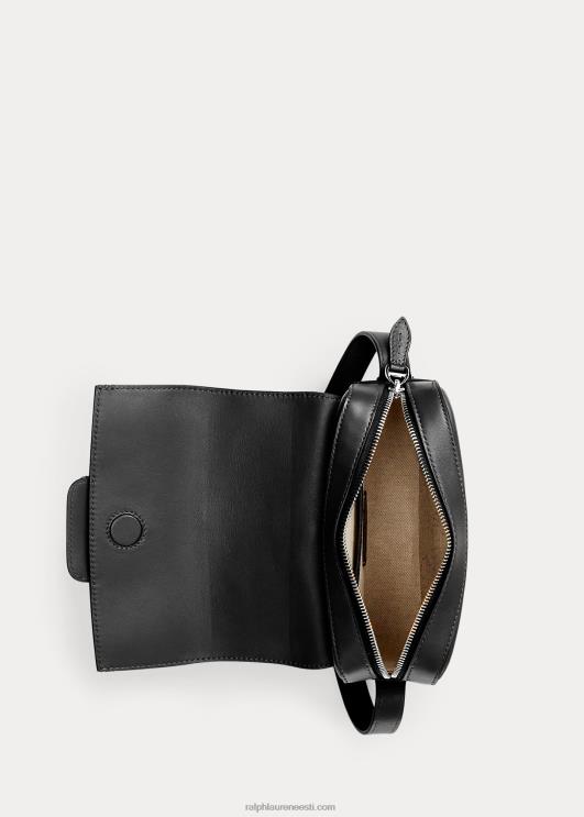 Ralph Lauren naised vasikanahast welingtoni crossbody kott PR0V5268 must