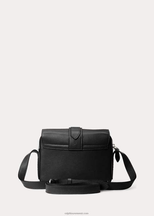 Ralph Lauren naised vasikanahast welingtoni crossbody kott PR0V5268 must