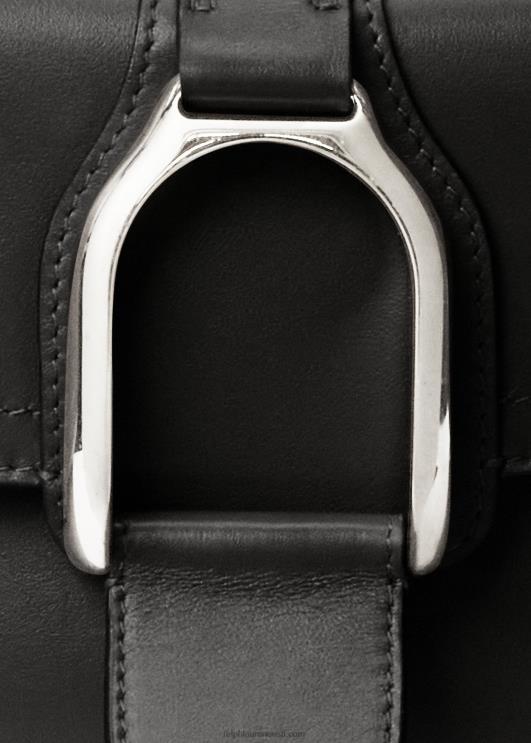 Ralph Lauren naised vasikanahast welingtoni crossbody kott PR0V5268 must