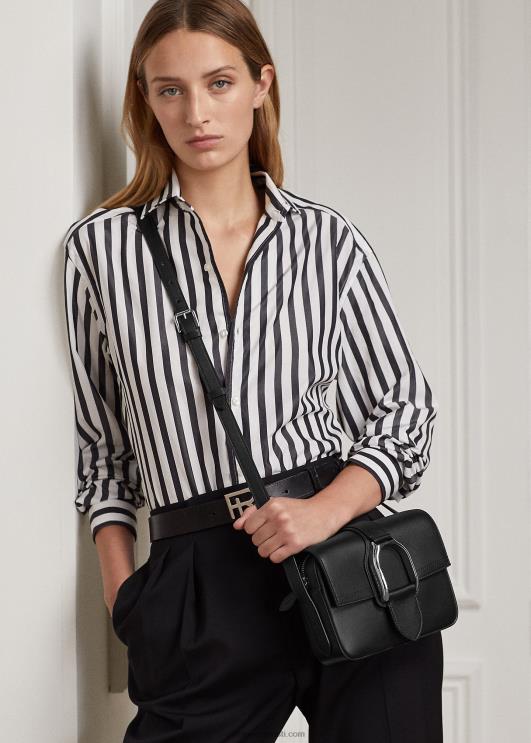 Ralph Lauren naised vasikanahast welingtoni crossbody kott PR0V5268 must