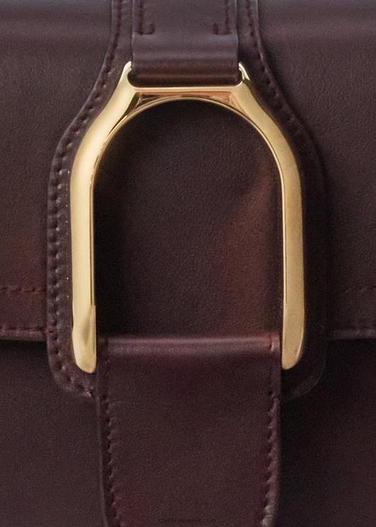 Ralph Lauren naised vasikanahast welingtoni crossbody kott PR0V5269 bordeaux