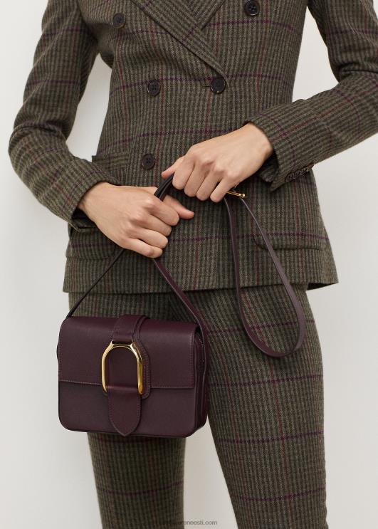 Ralph Lauren naised vasikanahast welingtoni crossbody kott PR0V5269 bordeaux