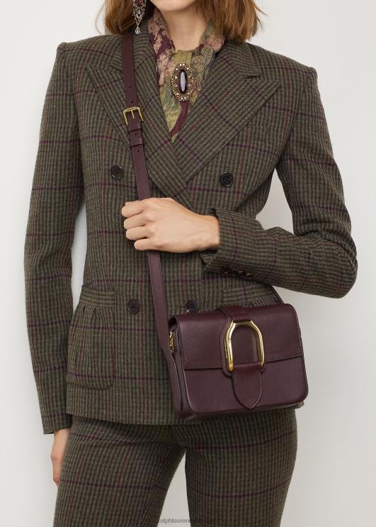 Ralph Lauren naised vasikanahast welingtoni crossbody kott PR0V5269 bordeaux