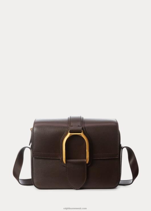 Ralph Lauren naised vasikanahast welingtoni crossbody kott PR0V5270 tumepruun