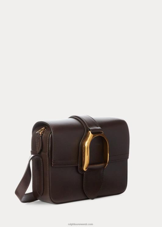 Ralph Lauren naised vasikanahast welingtoni crossbody kott PR0V5270 tumepruun