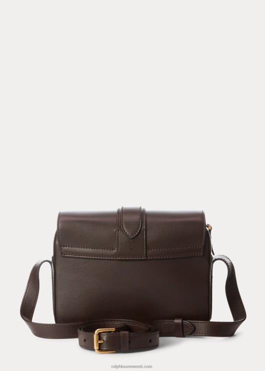 Ralph Lauren naised vasikanahast welingtoni crossbody kott PR0V5270 tumepruun