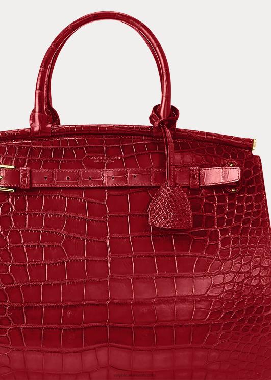 Ralph Lauren naised alligaator medium rl50 käekott PR0V5290 sügav punane