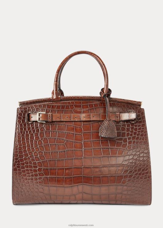 Ralph Lauren naised alligaator suur rl50 käekott PR0V5304 šokolaadi