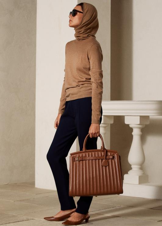 Ralph Lauren naised tepitud vasikanahast suur rl50 käekott PR0V5300 rl kuld