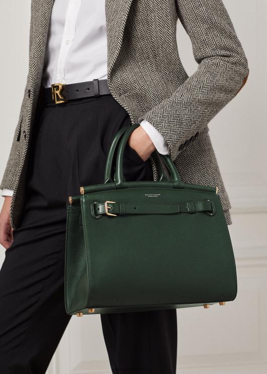 Ralph Lauren naised vasikanahast keskmine rl50 käekott PR0V5295 võidusõiduroheline