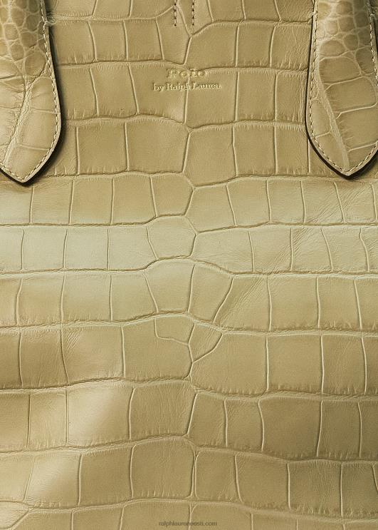 Ralph Lauren naised Croc-reljeefne keskmine bellport-kott PR0V5213 liiv