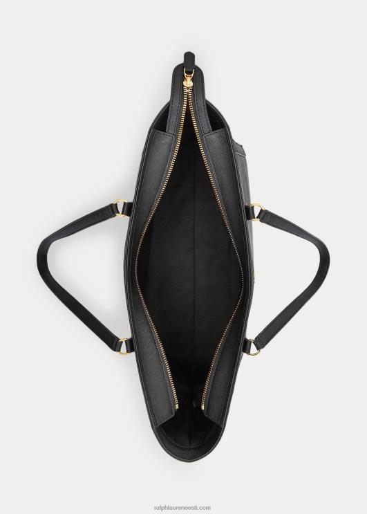 Ralph Lauren naised crosshatch nahast suur klaaskott PR0V5430 must