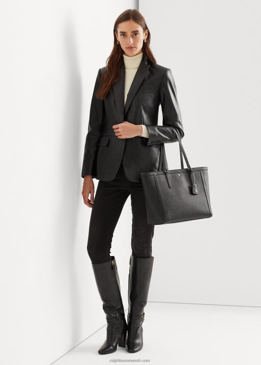 Ralph Lauren naised crosshatch nahast suur klaaskott PR0V5430 must