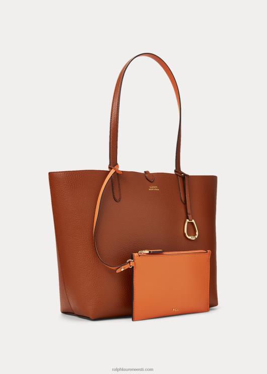Ralph Lauren naised kunstnahast pööratav kott PR0V5432 pruunikas/oranž