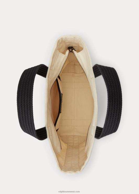 Ralph Lauren naised lõuend keskmine polo karu kandis PR0V5243 ekru/must