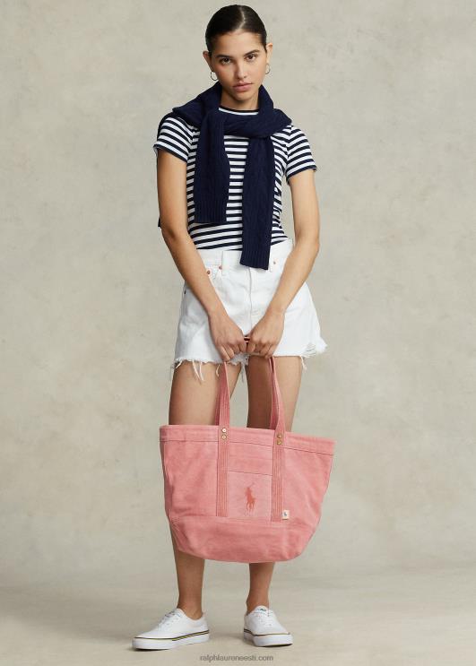 Ralph Lauren naised lõuendist keskmine kandekott PR0V5239 punane