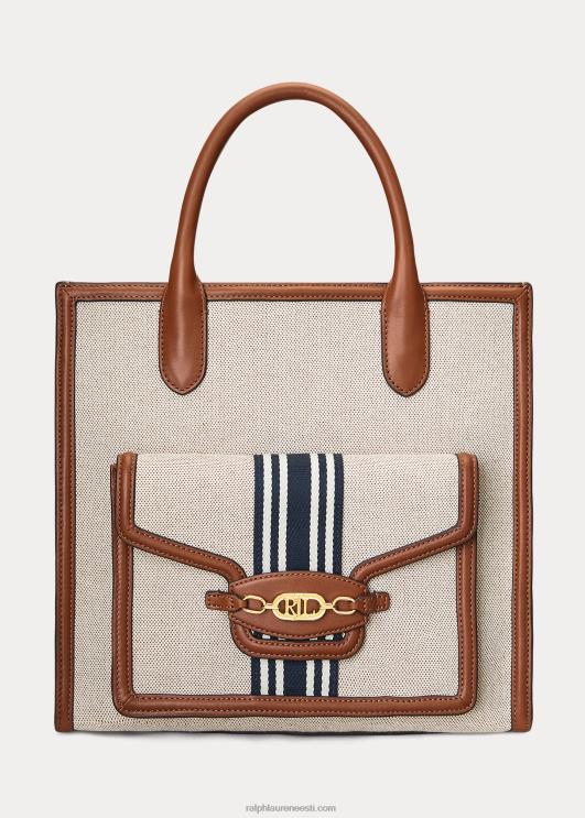 Ralph Lauren naised lõuendist suur sünoonist kandekott PR0V5417 tan/merepunane