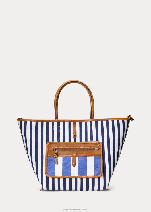 Ralph Lauren naised ümberpööratav lõuend keskmine bellport-kott PR0V5194 kuninglik merevägi / newporti merevägi