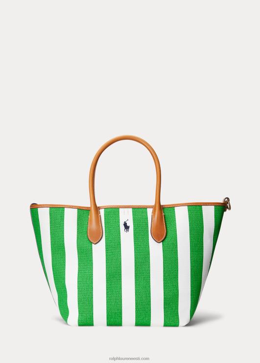 Ralph Lauren naised ümberpööratav lõuend keskmine bellport-kott PR0V5195 igihaljas/päikesekala kollane