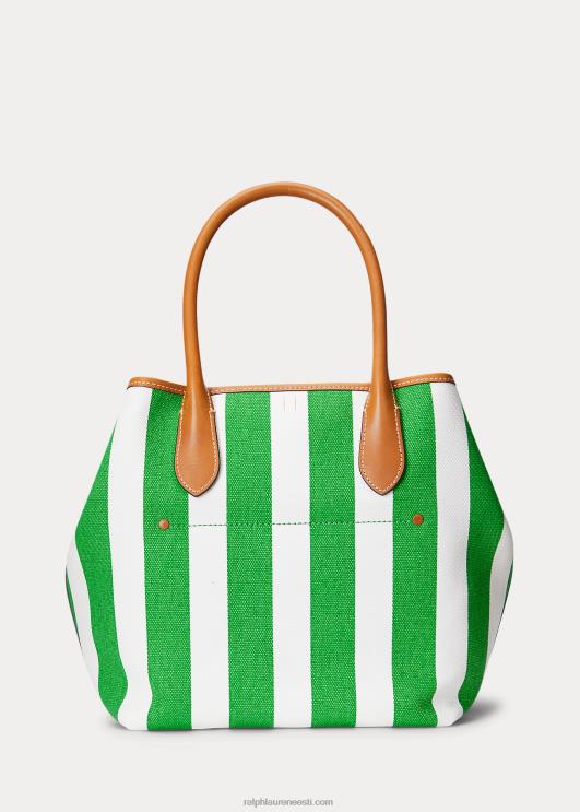 Ralph Lauren naised ümberpööratav lõuend keskmine bellport-kott PR0V5195 igihaljas/päikesekala kollane