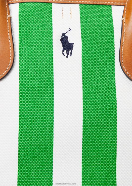 Ralph Lauren naised ümberpööratav lõuend keskmine bellport-kott PR0V5195 igihaljas/päikesekala kollane