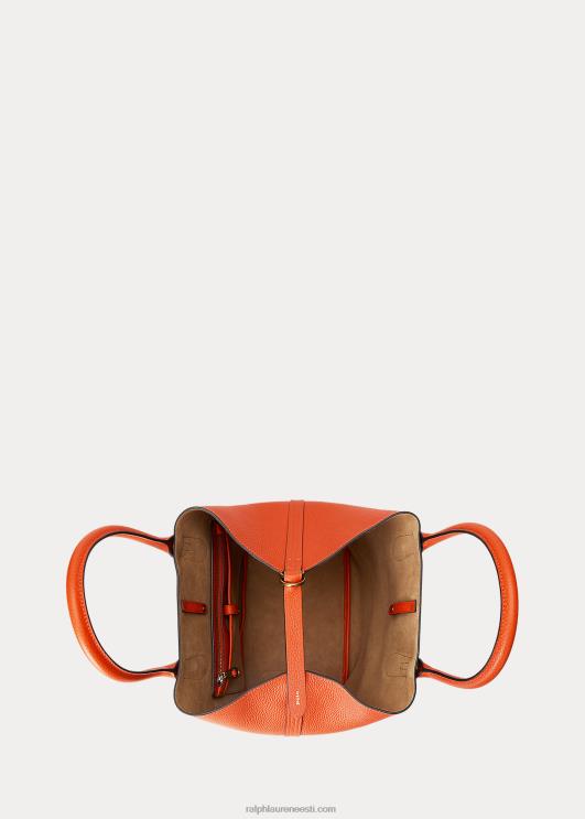 Ralph Lauren naised ümberpööratav nahast keskmine bellport-kott PR0V5214 päikeseloojangu oranž