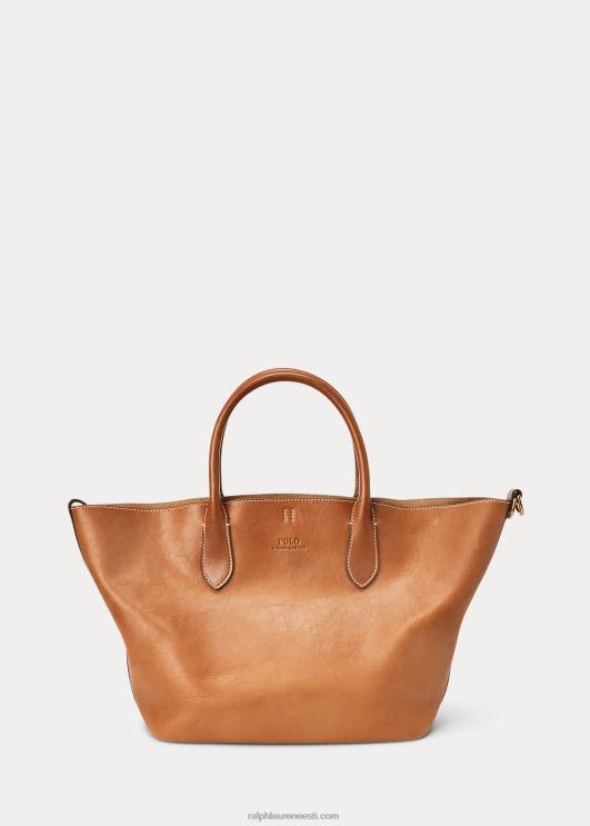 Ralph Lauren naised nahast keskmine bellport-kott PR0V9723 cuoio