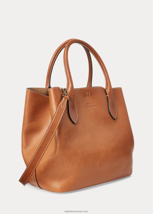 Ralph Lauren naised nahast keskmine bellport-kott PR0V9723 cuoio